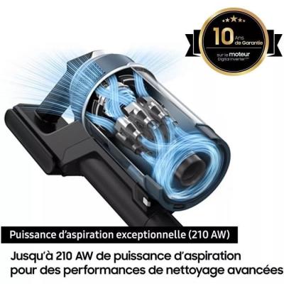Aspirateur Balai Samsung Bespoke Jet Plus: 210 AW, 2 Batteries