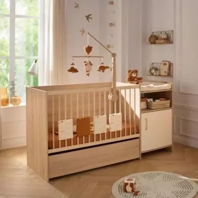 Lit combiné évolutif 120x60 cm CHARLIE - SAUTHON - Creme
