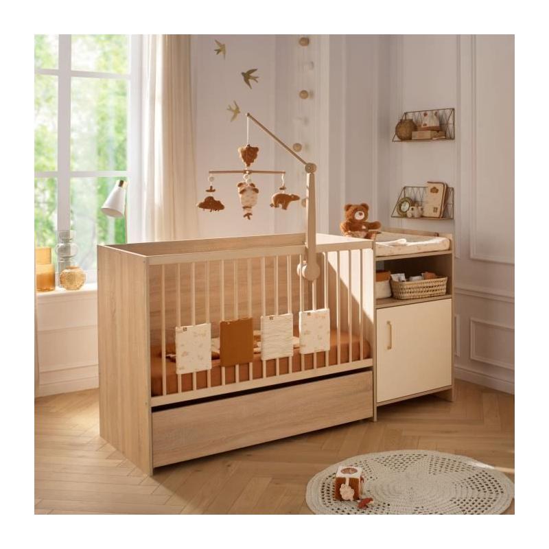 Lit combiné évolutif 120x60 cm CHARLIE - SAUTHON - Creme