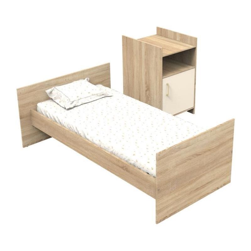 Lit combiné évolutif 120x60 cm CHARLIE - SAUTHON - Creme