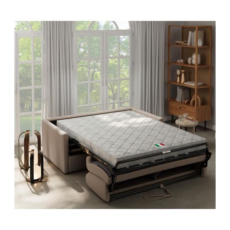 Canapé convertible express 3 places - Design compact - Tissu Antelope