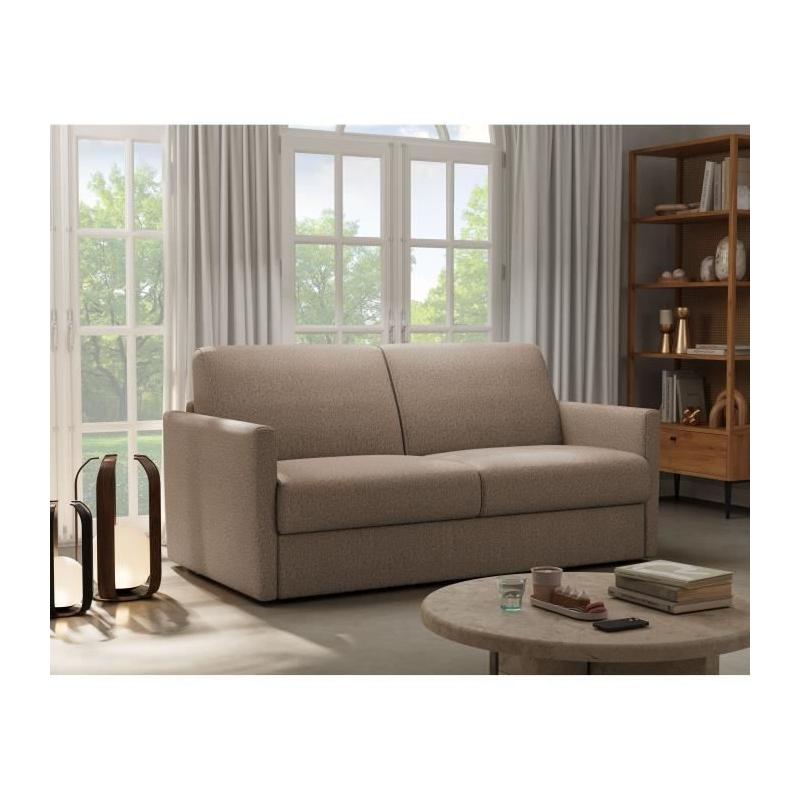 Canapé convertible express 3 places - Design compact - Tissu Antelope