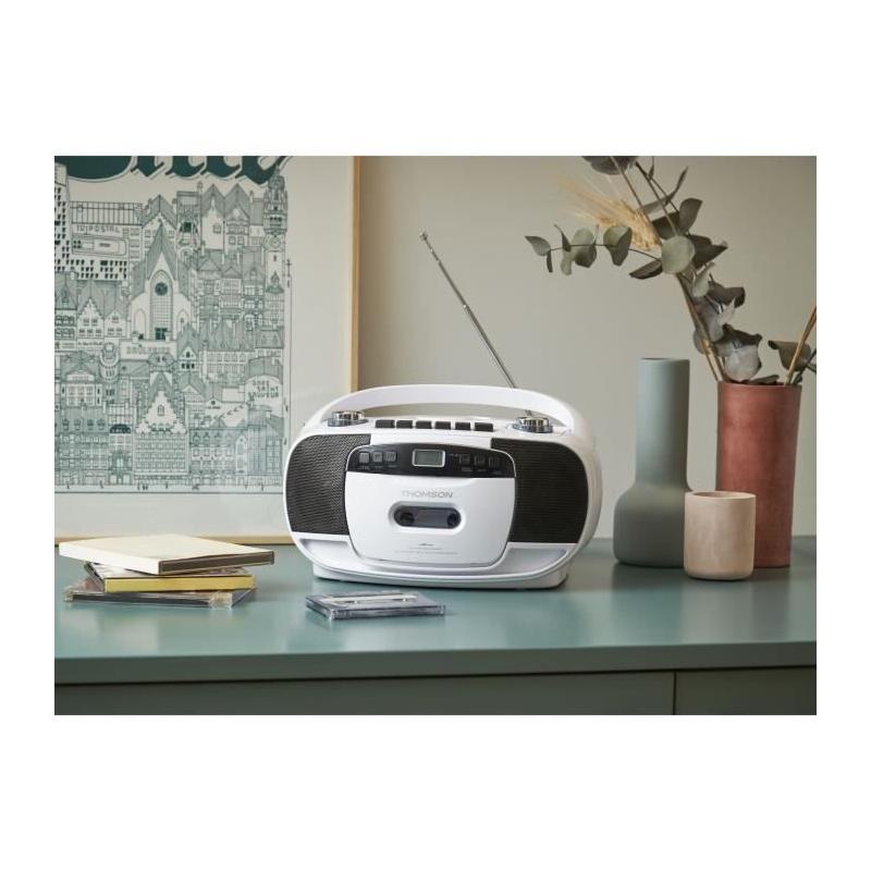 Lecteur CD/Cassette portable Thomson RK201CD - Blanc