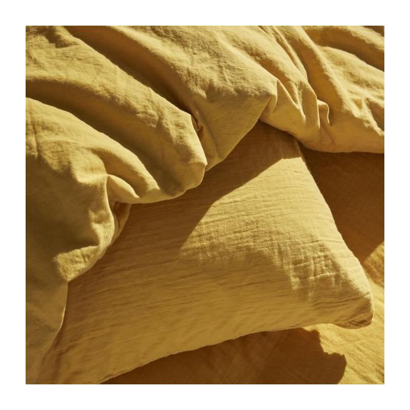 Parure de lit TODAY 2 personnes - Gaze de coton - Ocre