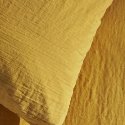 Parure de lit TODAY 2 personnes - Gaze de coton - Ocre
