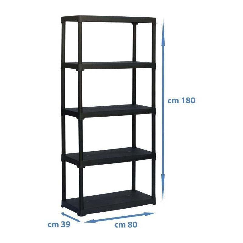 Etagère plastique TOOD 5 tablettes - Pratique et solide!