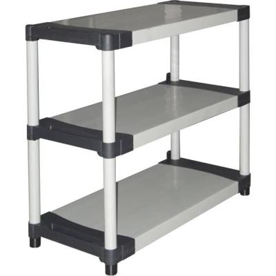 Étagère plastique TOOD 3 tablettes - Charge 80 kg - Noir/gris