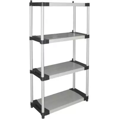 Étagère plastique TOOD 4 tablettes 80x40x168 cm Noir/gris