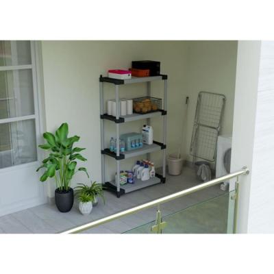 Étagère plastique TOOD 5 tablettes - Charge 80 kg - Noir/gris