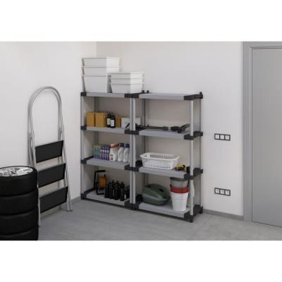 Étagère plastique TOOD 5 tablettes - Charge 80 kg - Noir/gris