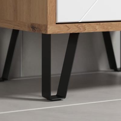 Armoire haute salle de bain 2 portes TRENDTEAM Touch Blanc/Brun
