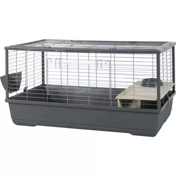 ZOLUX Cage grillagée lapin et rongeur 1 étage 101.5 x 54 x 51 cm - Néolife Connect - Gris