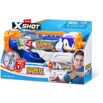 Pistolet à eau ZURU X-SHOT Skins Sonic Hyperload - Rafale en 1 sec