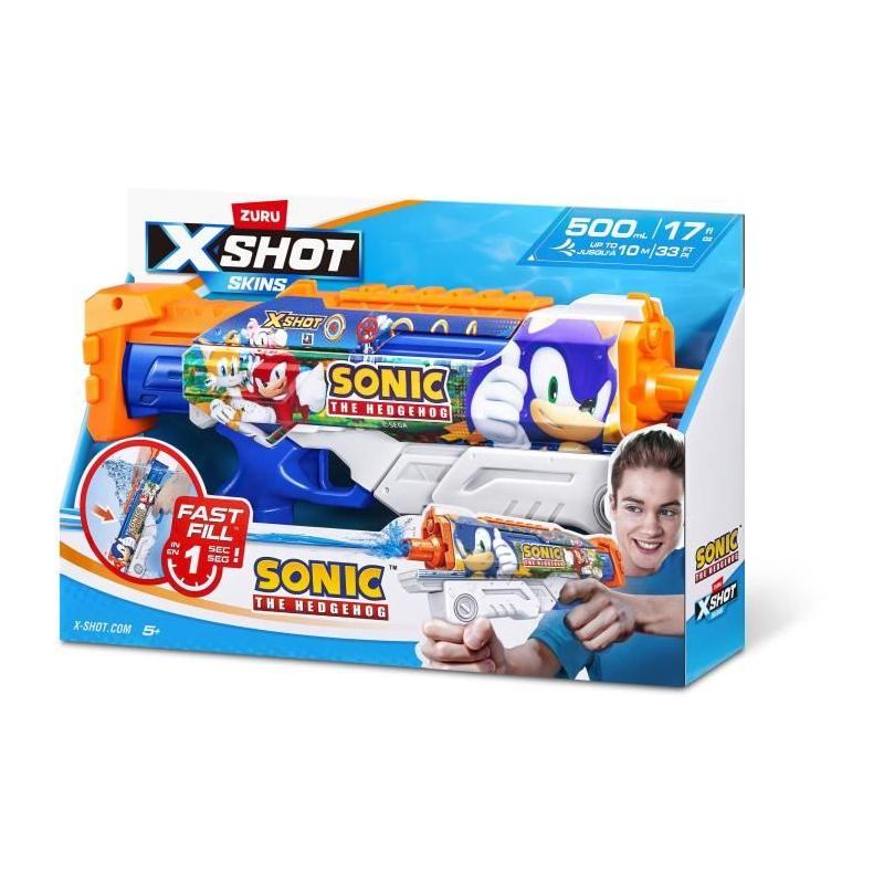 Pistolet à eau ZURU X-SHOT Skins Sonic Hyperload - Rafale en 1 sec