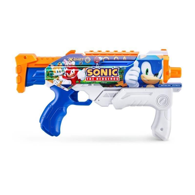 Pistolet à eau ZURU X-SHOT Skins Sonic Hyperload - Rafale en 1 sec