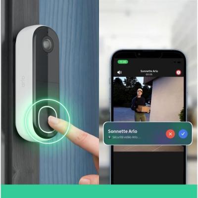 Sonnette Vidéo ARLO: Connexion WiFi directe & Sirene intégrée