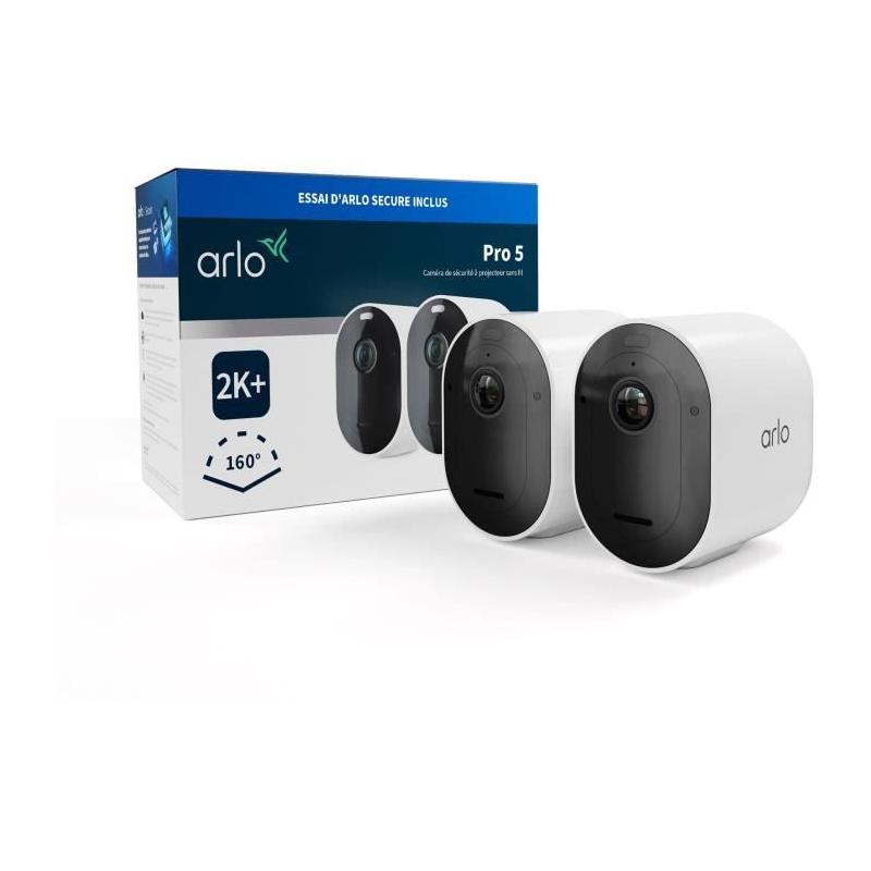 Kit de vidéosurveillance Arlo Pro 5 - 2 caméras extérieures avec batterie et vision nocturne