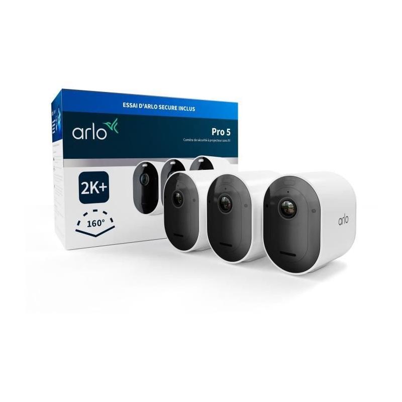 Kit caméra surveillance: Pack 3 Cameras ARLO Pro 5 Extérieur - Batterie - Vision nocturne