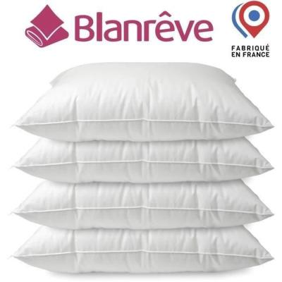 Lot de 4 oreillers 60x60 cm avec finition bourdon - BLANREVE