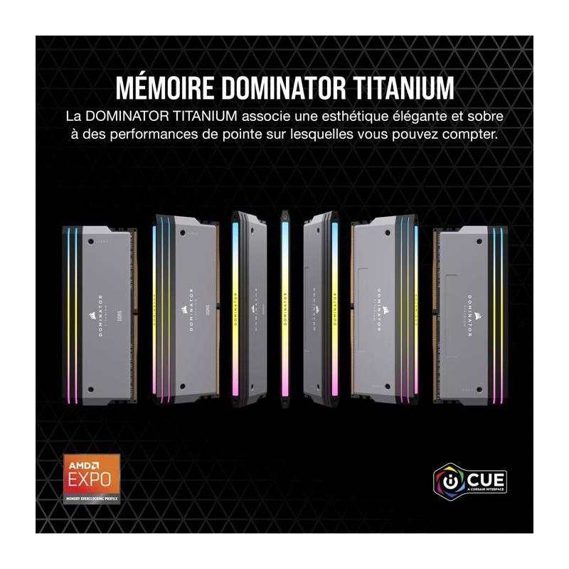 Mémoire vive CORSAIR 64Go DDR5 6000 MHz RGB - Dual Channel