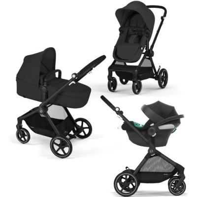 Pack Poussette Trio CYBEX EOS BLACK Moon Black : 2en1 avec siège auto Aton B2 i-size