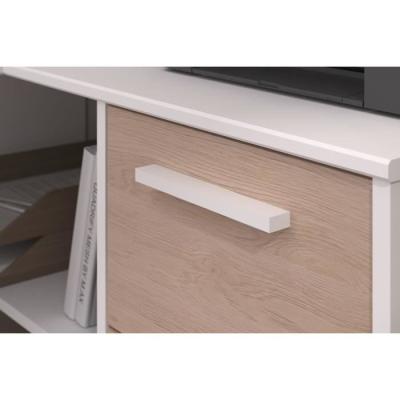 Bureau d'angle 3 tiroirs ESSENTIEL Blanc/Chene - PARISOT