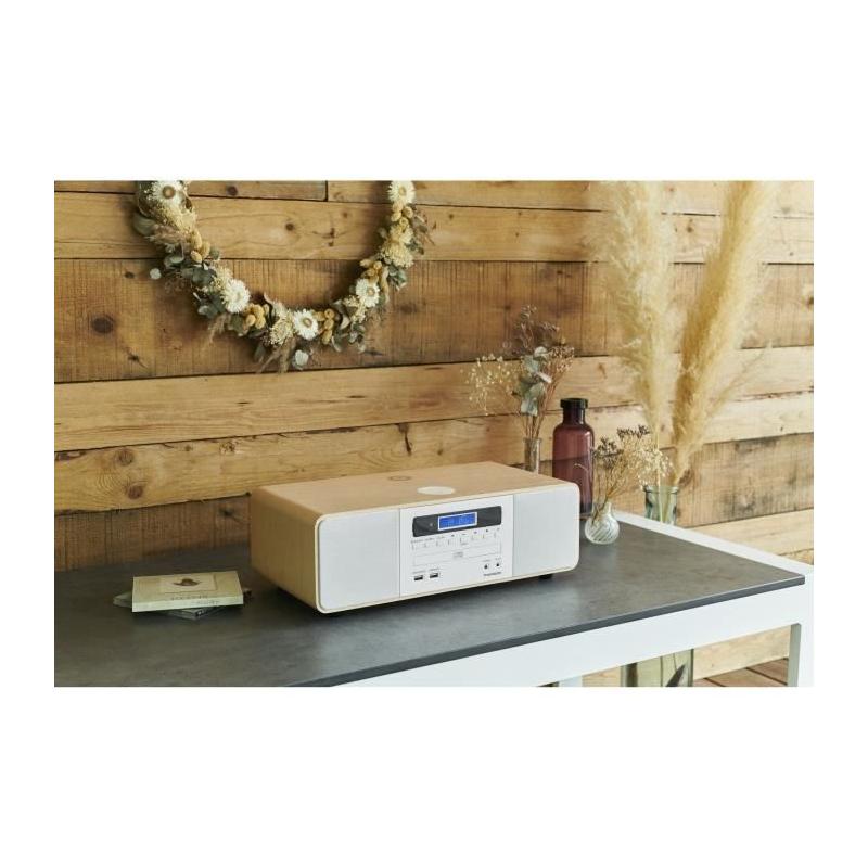 Chaîne Bluetooth Thomson Blanche/Induction 50W - Radio FM/CD/MP3/USB