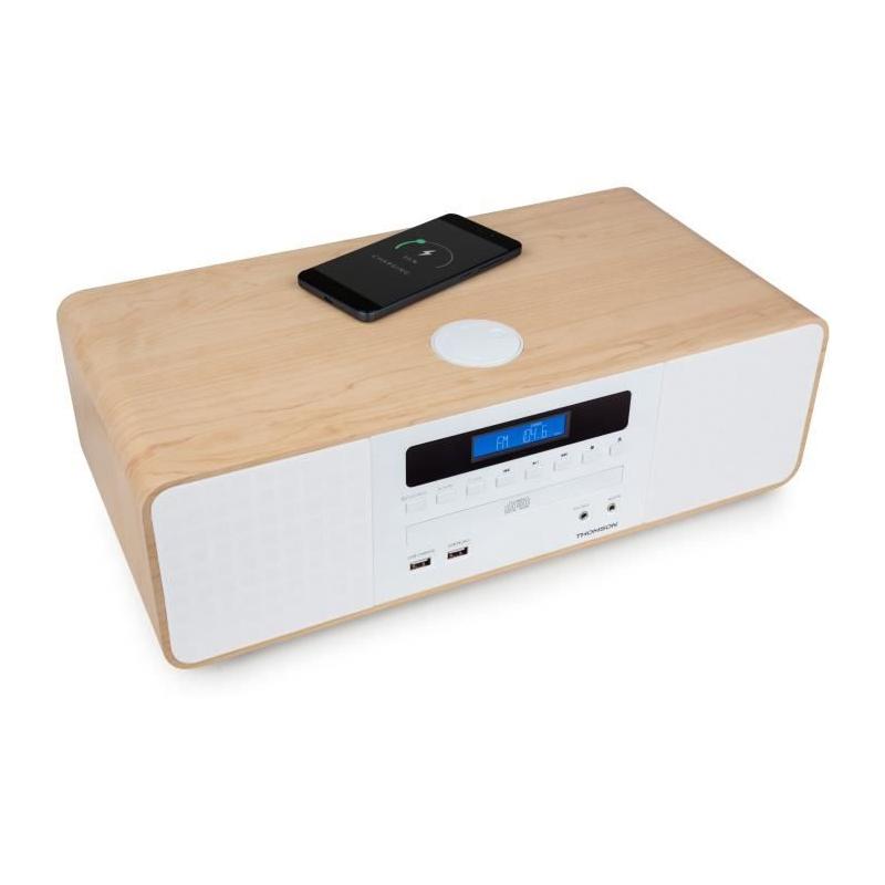 Chaîne Bluetooth Thomson Blanche/Induction 50W - Radio FM/CD/MP3/USB