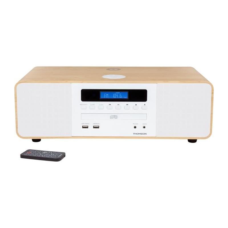 Chaîne Bluetooth Thomson Blanche/Induction 50W - Radio FM/CD/MP3/USB