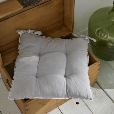 Assise matelassée - TODAY - CHARME Chambray x Petite Broderie - 40 x 40 cm