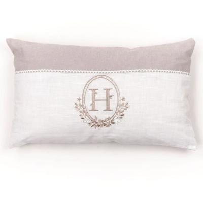 Coussin de Chaise Berenice - Imprimé x Chambray x Broderie - 30 x 50 cm
