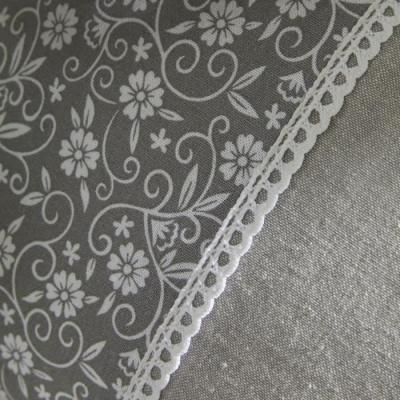 Coussin de chaise: Charme imprimé x chambray x broderie Capucine