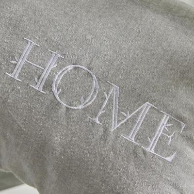 Coussin de chaise: Charme imprimé x chambray x broderie Capucine