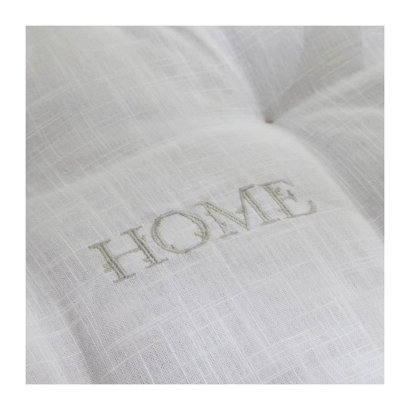 Coussin de sol TODAY CHARME - Slub x Chambray x Broderie Capucine