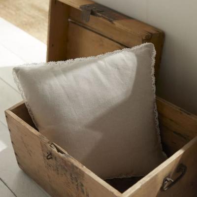 Coussin de chaise - Chambray x Dentelle Berenice - 40 x 40 cm - Aujourd'hui