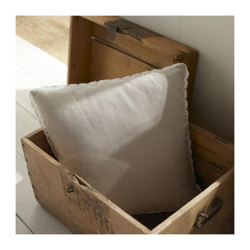 Coussin de chaise - Chambray x Dentelle Berenice - 40 x 40 cm - Aujourd'hui