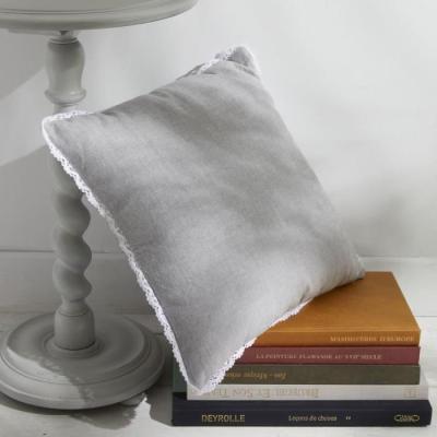 Coussin Charme Chambray x Dentelle Capucine - 40 x 40 cm