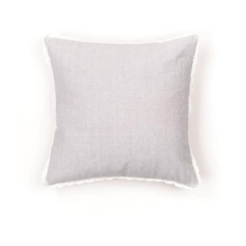 Coussin Charme Chambray x Dentelle Capucine - 40 x 40 cm