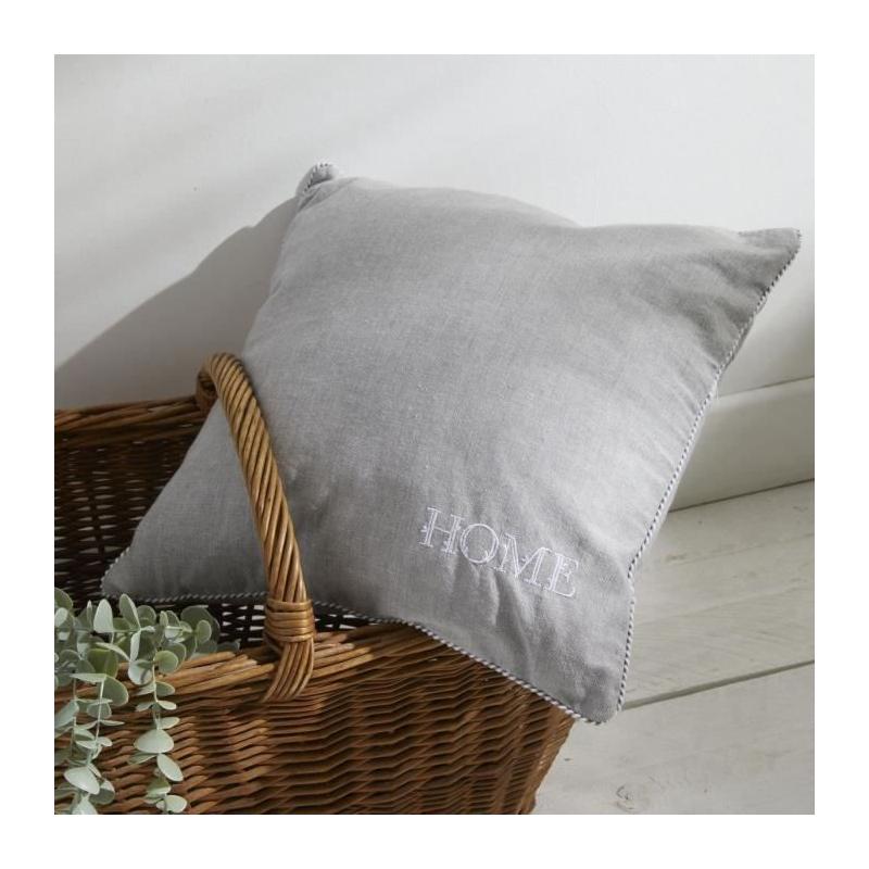 Coussin Charme Chambray x Broderie Capucine - 40 x 40 cm