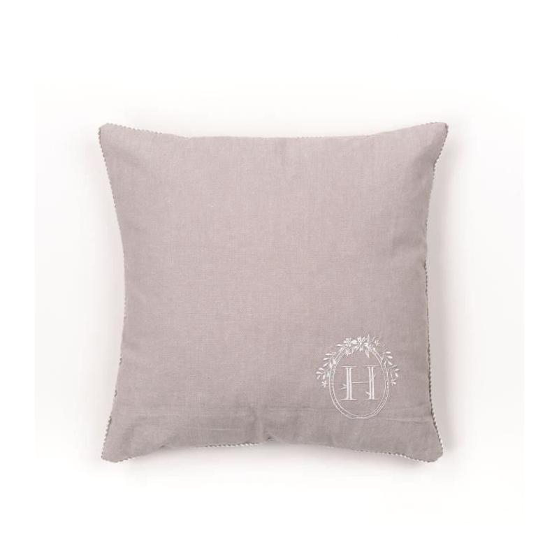 Coussin TODAY CHARME Chambray x Broderie Berenice 40x40 cm