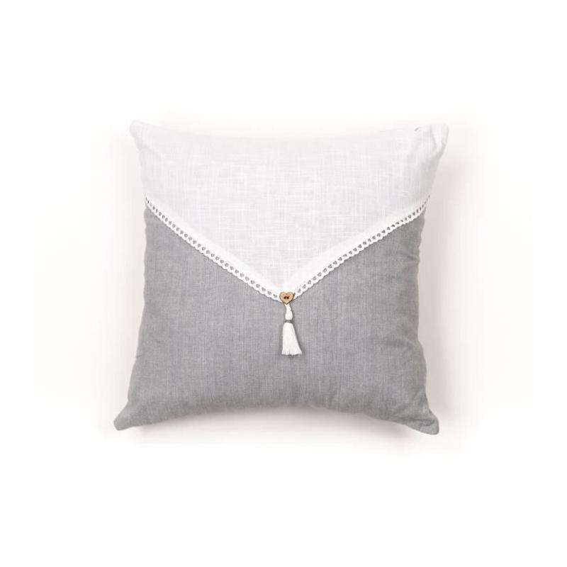 Coussin de Chaise Charme - Slub x Chambray x Pompon Capucune