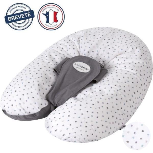 Coussin de maternité - CANDIDE - Multirelax - Polyester / Coton - Gris / Etoiles