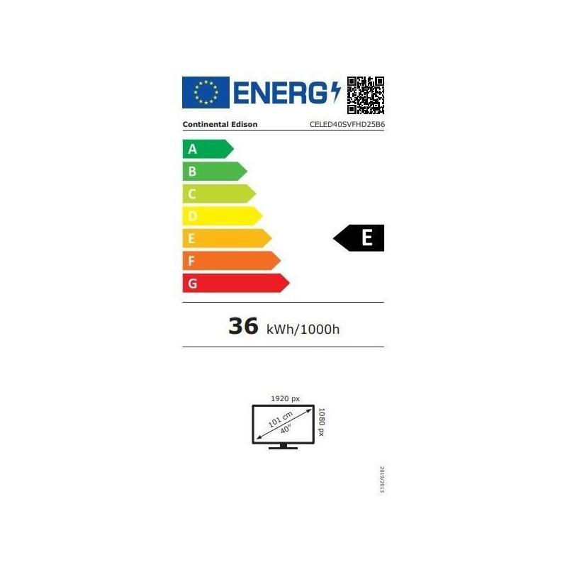 TV LED Continental Edison 40“ Full HD Smart VIDAA - Noir