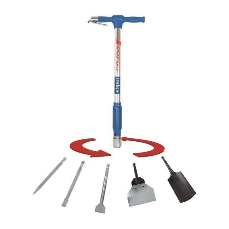 Bêche pneumatique universelle 5-en-1 SCHEPPACH - polyvalente et robuste