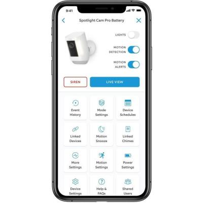 Caméra de Surveillance RING Spotlight Pro Batterie Blanc UE