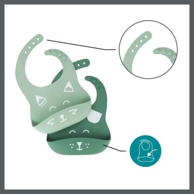 Lot de 2 bavoirs en silicone avec poche ventrale - Babymoov
