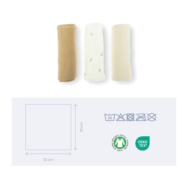 Lot de 3 langes bio DOOMOO - Douceur et qualité certifiée Oeko-Tex
