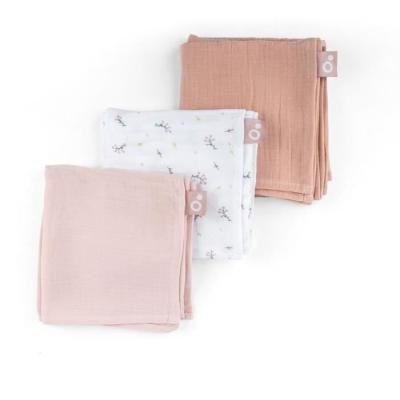 Lot de 3 langes DOOMOO en gaze de coton biologique - Rose