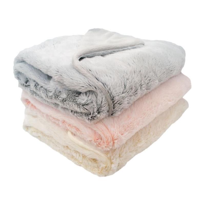 Couverture doublée DOMIVA ultra douce - 75 x 100 cm - Lait fraise