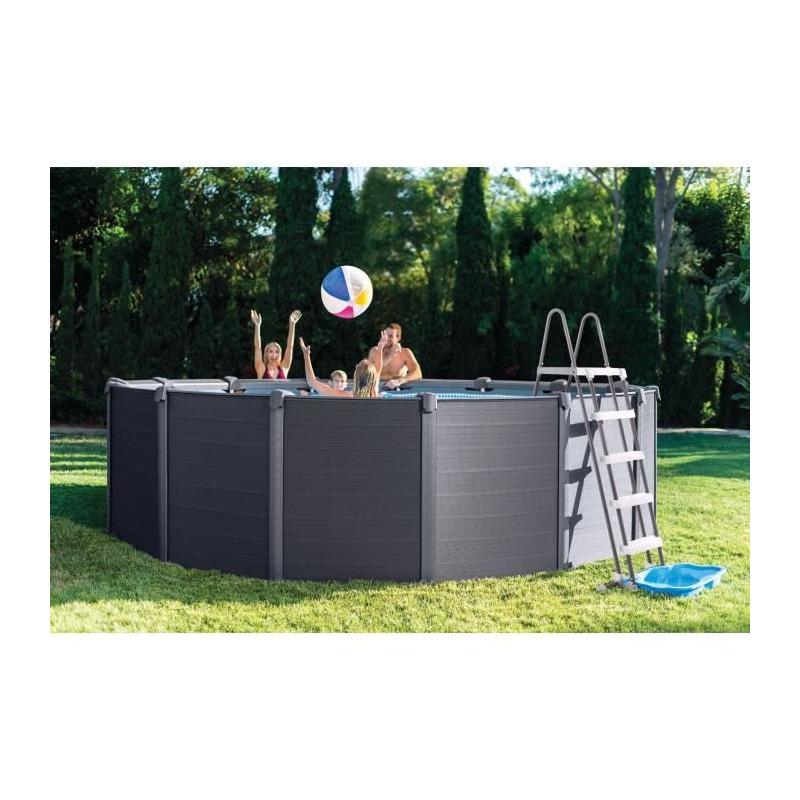 Kit Piscine Graphite 4,78 x 1,24 m - Intex: Plongez dans le luxe!